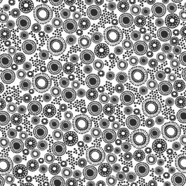 Rouleau Papier Cadeau Kraft Blanc Dessin Cercles (1 pièce) [FP-IO1805]