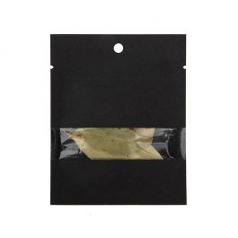 Kraft-Klappenbeutel Schwarz Umweltfreundlich 7,6x10,2 cm Verschließbar mit Fenster (100 Stück) [KHS34BKW]
