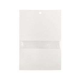 Kraft Klappenbeutel Weiß Umweltfreundlich 10,2x15,2 cm Verschließbar mit Fenster (100 Stück) [KHS46WKW]