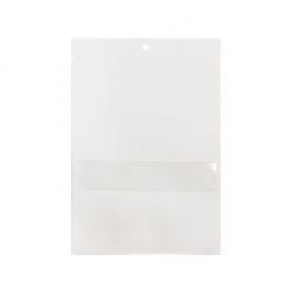 Kraft Klappenbeutel Weiß Umweltfreundlich 15,2x22,9 cm Verschließbar mit Fenster (100 Stück) [KHS69WKW]