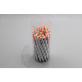 Tube plastique rond 8x50cm Fond collé et couvercle amovible (25 pièces) [KJ-8X50V]