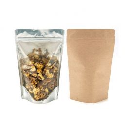 Doypack avec le dos en kraft 14.9 x 8.9 x 23.2cm (310 g) (100 Pièces) [ZBGK7]