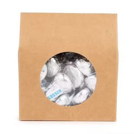 Boite Kraft Avec fenêtre ronde 8,9x3,8x10,2 cm (25 pièces) [FS340]
