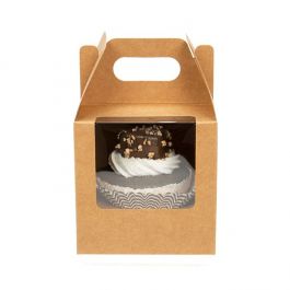 Set de boîtes à gâteaux Kraft 10,2 x 10,2 x 10,2 cm (100 sets) [CBS57K]
