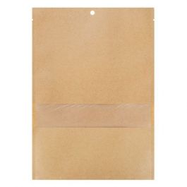 Kraftbeutel 11.2x15.7cm Braun mit Fenster | Heißsiegelfähig (100 Stück) [KHS46MW]
