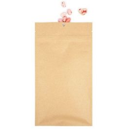 Sachet zip Kraft avec trou rond de suspension 12,7x20,8 cm avec encoches de déchirure (100 pièces) [HZBB6K]