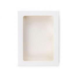 Pappschachteln Kraft weiß mit Fenster 10.2x2.1x13.8 cm (25 Stück) [WKRGW313]