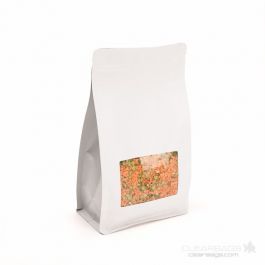 Sac en papier kraft blanc refermable avec fenêtre transparente, 12.5 x 7.5 x 20.2cm(100 Pieces) [SQMS7WK]