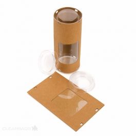 Boîtier Cadeau de luxe avec fenêtre (ovale) 6.4 x 6.4 x 15.4cm (25 Pièces) [KTRWS26]