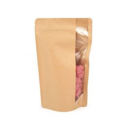 Standbodenbeutel mit Vertikalem Fenster Kraft 17.1x8.9x28.6 cm (100 Stück) [ZBGV4K]