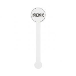 Stickers Lollipop Shape Handmade (White w/ Black Text) 2,5x10,2 cm (1 Sheet) [LSLHAND]