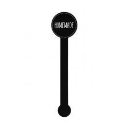Sticker Lollipop Form "Homemade" (Schwarz mit Weiß Text) 2,5x10,2 cm (1 Blatt) [LSLHOME]