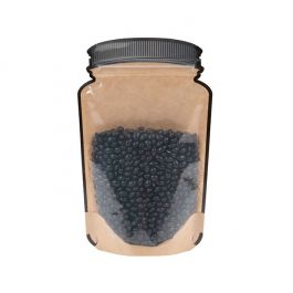 Pochette à fermeture éclair Mason Jar Kraft avec façade transparente 13 x 7,6 x 20,6 cm (100 pièces) [SP3KCZ]