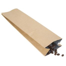 Sachet à café en papier kraft avec valve d'aération 8.5x6.5x33 cm (50 pièces) [SGC2K]
