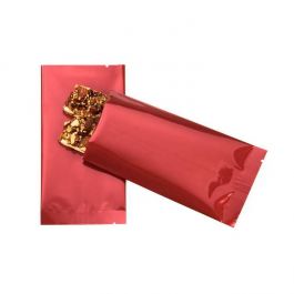 Sachet scellable à joint central laminé Qualité supérieure en rouge métallisé, 7.5x14 cm (100 pièces) [SVP35HR]