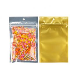 Grip seal bags metallized/transparent 9x12.5 cm (100 pieces)