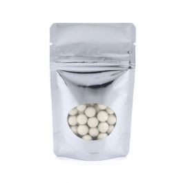 Doypack Argent métallisé avec fenêtre 7.9 x 5.1 x 13 cm (28 g) (100 Pièces) [ZBGMO1S].