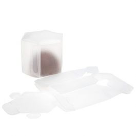 Boîte hexagonale effet givré de 4,4 x 4,4 x 3,8 cm (25 pièces) [FS353F]