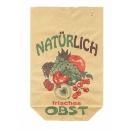 Kreuzbodenbeutel mit Obstdruck 16.5x26cm | Inhalt 1kg - 60g/m² (100 Stück) [PAK1626B]