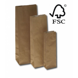 Sachet à fond plat en kraft brun avec protection intérieur imperméable 60+40 g/m² 10.5x6.5x28 cm (100 pièces) [PABB1028]