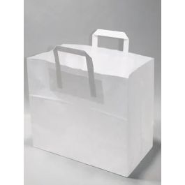 Sac pour shopping, en kraft blanchi 80g/qm 32x21x27 cm (50 pièces) [PADW8025]