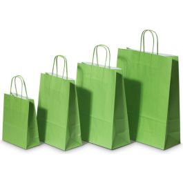 Sac de course Vert - Papier Kraft 90 grammes - 22+10 x 31 cm (50 pièces) [PAM2231GR]