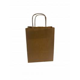 Sac de shopping en kraft 90 g/gm poignées torsadées14x8x21 cm (50 pcs) [PAMB1421]