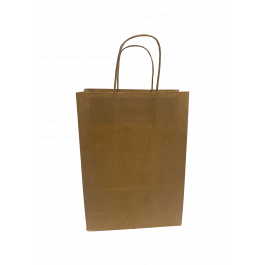 Sac de shopping en kraft 90 g/gm poignées torsadées 22x10x31 cm (50 pcs) [PAMB2231]