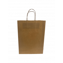 Sac de shopping en kraft 90 g/gm poignées torsadées 26x12x35 cm (50 pcs) [PAMB2635]