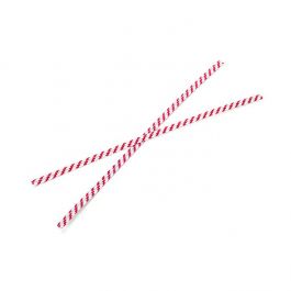 Papier Armé - lien à rayures blanc/ rouge 15.2 x .4cm (1000 Pièces) [TT6WRS]