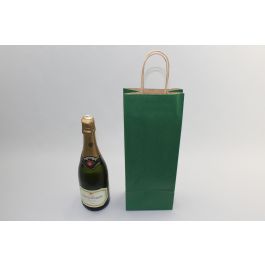 Sac à bouteilles en papier kraft vert foncé 110 g/m 14x8x39 cm (50 pcs) [PAWF1439DKGR]