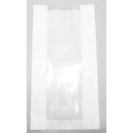 Sachet en papier kraft blanchi avec fenêtre 40 g/qm 16x8x38 cm (100 pièces) [PAZ1618]