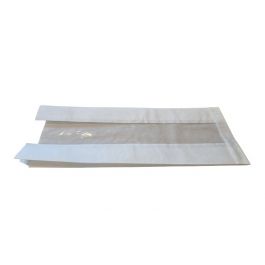 Sac à Soufflets avec Fenêtre, 16x8x38 cm, 40 g/m2 kraft - 20 microns BOPP (100 pcs) [PAHV1638]