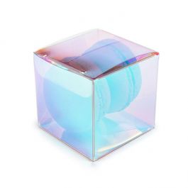 Boites cadeau plastique 5,1x5,1x5,1 cm avec Pop & Lock Irisé (25 pièces) [PLB104I]