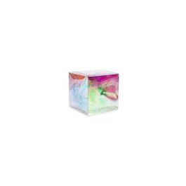 Boites cadeau plastique 8,9x8,9x8,9 cm avec Pop & Lock Irisé (25 pièces) [PLB105I]