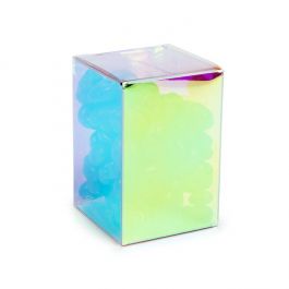 Boites cadeau plastique 5,1x5,1x7,6 cm avec Pop & Lock Irisé (25 pièces) [PLB139I]