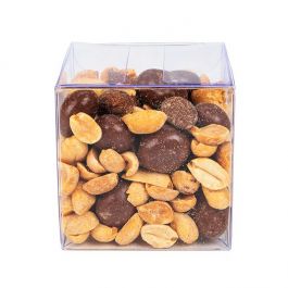 Boites cadeau plastique 6,4x6,4x6,4 cm Transparence Cristalline avec Pop & Lock (25 pièces) [PLB302]