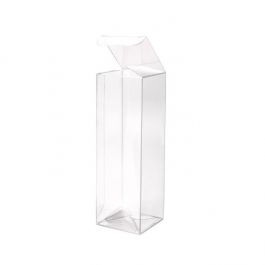 Boites cadeau plastiques à transparence cristalline 5.2x5.2x15.5cm (25 Pièces) [PLB327]