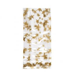 Sachet SOS imprimé étoiles dorées 8.9x5.1x19.1cm (100 pièces) [G3MSG]