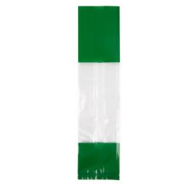 Sachet SOS imprimé transparent avec extrémités vertes 6.7x4.8x27.3 cm (100 pièces) [G2GR]