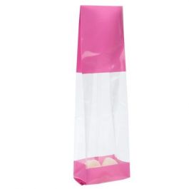 Sachet SOS imprimé transparent avec extrémités en roses 6.7x4.8x27.3 cm (100 pièces) [G2PK]