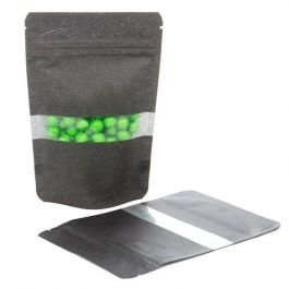 Sac en papier de riz noir, 10.2 x 6 x 15.2 cm (57 g) (100 Pieces) [ZBGR2B]