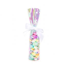 Sachet a Fond Rond Irisé 5,1x25,4 cm avec insert en papier (50 pièces) [RPBGH1]