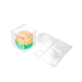 rPET Boîtier cadeau à transparence cristalline avec fond pop up 5.1x5.1x5.1cm (25 pieces) [PLB104R]