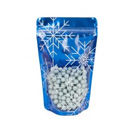 Pochettes doypack bleu flocon de neige 13 x 7,9 x 20,6 cm (25 pièces) [ZBGSW3S]