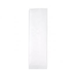 Sachet à café blanc mat avec valve d'aération, 8x6x26 cm (50 pièces) [SGC1WM]