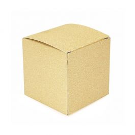 Boîte pliante Paillettes Or 7,6 x 7,6 x 7,6 cm (25 pièces) [FB2GG]