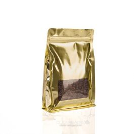Sac à maintient or métallisé avec fenêtre transparente rectangulaire 12.7 x 4.5 x 16.5cm (100 Pieces) [SQMS3SG]