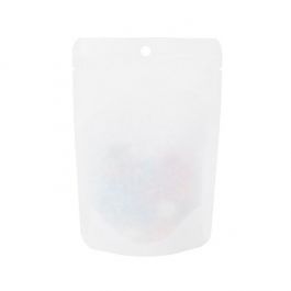 Standbodenbeutel Kraft Weiß Umweltfreundlich 10,2x6x15,2 cm (100 Stück) [SUPEK2W]