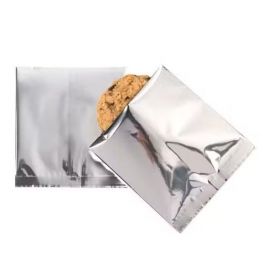 Sachet scellable à joint central laminé Qualité supérieure en argent métallisé, 10.2x10.2cm (100 pièces) [SVP44S]